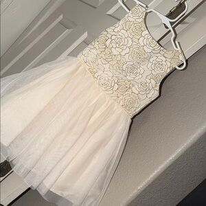 Zunie Cream Floral Lace Kids Dress